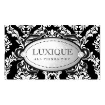 311 Luxuriously Black White Damask Business Card Template