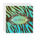 311-Luxuriously Oceanic Zebra Sweet 16 Invite