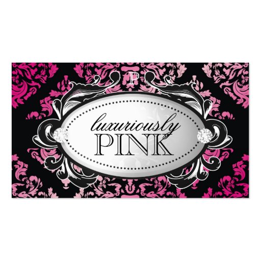 311 Luxuriously Pink & Black White Name Plate Business Cards