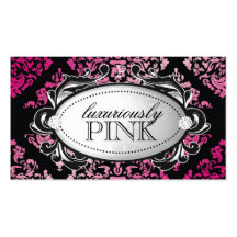 311 Luxuriously Pink & Black White Name Plate Business Cards