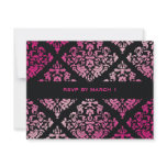 311-Luxuriously Pink Damask RSVP Personalized Invite