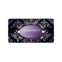 311-Luxuriously Purple Damask Label