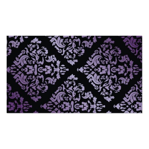 311 Luxuriously Purple Damask Name Place Cards Business Card Templates (back side)