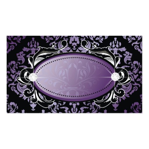 311 Luxuriously Purple Damask Name Place Cards Business Card Templates (front side)