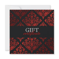 311-Luxuriously Red Liquorice Damask Certificate Custom Announcements