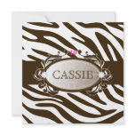 311-Luxuriously White Chocolate Zebra 40&Fabulous Custom Invitations