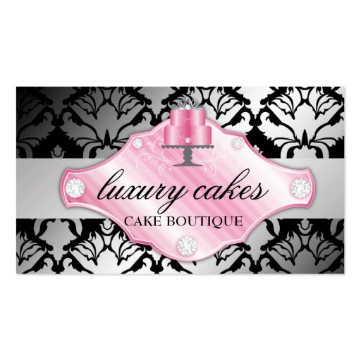 311 Luxury Cakes Damask Shimmer Business Cards