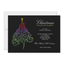 311-Magical Christmas Tree Invite | Colorful invitations