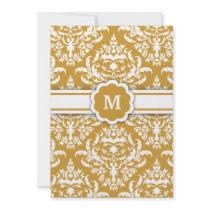 311-Marissa Monogram Damask Golden invitations by Jill311 311-Marissa Monogram Damask Golden invitations