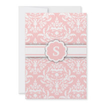 311-Marissa Monogram Damask Pink Invites