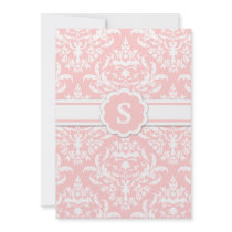 311-Marissa Monogram Damask Pink Custom Invite