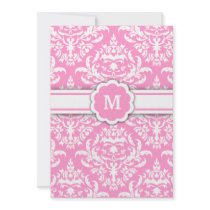 311-Marissa Monogram Damask Pink invitations