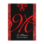 311-Marley Monogram Red Postcards