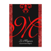 311-Marley Monogram Red Postcards