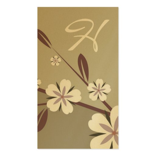 311-Metallic Platinum Blossom Beauty | Green Business Cards (front side)