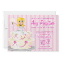 311 Miss Wright 2 Blonde Pink Stripes Custom Invitation