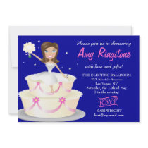 311 Miss Wright 2 Brunette Cobalt Blue Custom Announcements