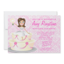 311 Miss Wright 2 Brunette Damask Custom Announcement