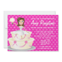 311 Miss Wright 2 Brunette Pink Hearts Personalized Announcement