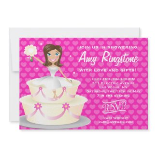 Wedding Pink Hearts invitation