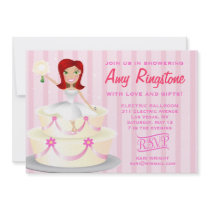 311 Miss Wright 2 Red Head Pink Stripes Personalized Invites