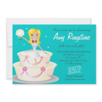 311 Miss Wright Blonde Teal Personalized Invitation