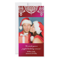 311 Mon Cherie Damask Christmas Photo Card