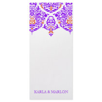 311 Mon Cherie Damask Fabulous Purple Orange Custom Rack Card