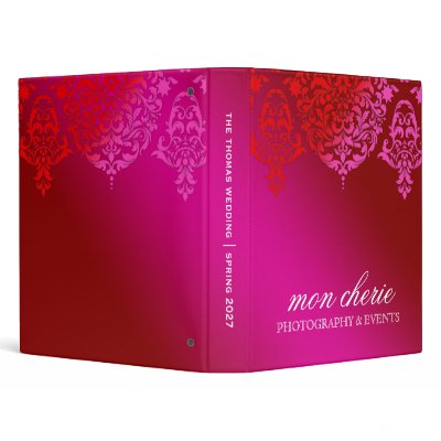 311 Mon Cherie Damask Pink & Red Dream Binder by Jill311
