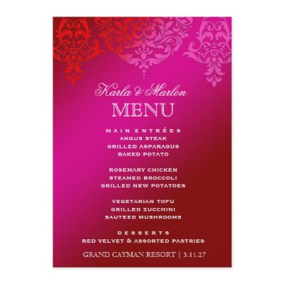 311 Mon Cherie Damask Pink & Red Dream Custom Invitations by Jill311