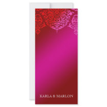 311 Mon Cherie Damask Pink & Red Dream Rack Card Design