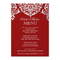 311 Mon Cherie Damask Red & Faux Silver Announcement