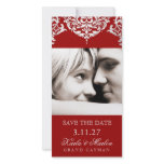 311 Mon Cherie Damask Red Customized Photo Card