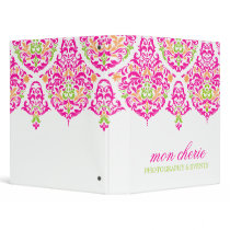 311 Mon Cherie Damask Vibrant Garden 3 Ring Binders