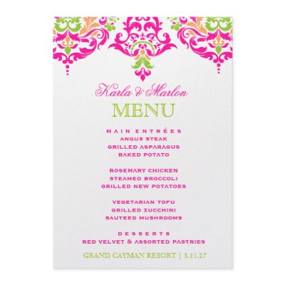 311 Mon Cherie Damask Vibrant Garden Custom Invitation by Jill311