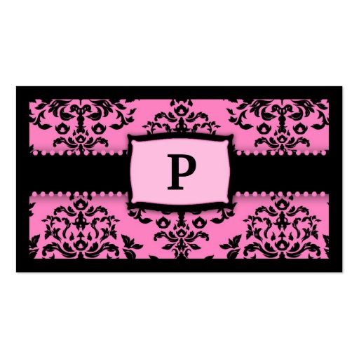 311-MonogramIcing on the Cake - 2 Pink Liquorice Business Card Templates (front side)