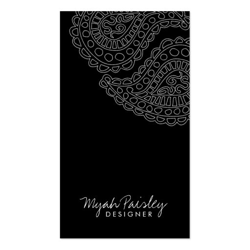 311 Myah Paisley Black Business Card (front side)