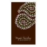 311 Myah Paisley Lavender Moss Green Brown Business Card Templates