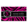 311-Naomi Monogram Zebra Print Hott Pink Business Card Templates