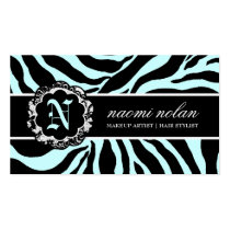 311-Naomi Monogram Zebra Print Ice Queen business cards by Jill311 311-Naomi Monogram Zebra Print Ice Queen business cards
