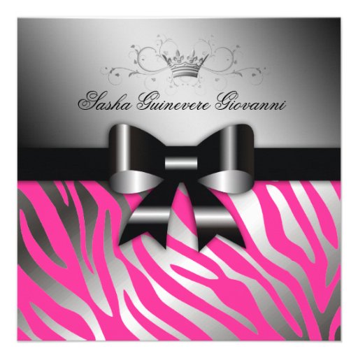 311 Night Zebra Shimmer Black Bow Hot Pink | 30 Invite