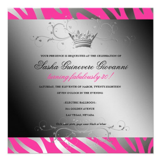 311 Night Zebra Shimmer Black Bow Hot Pink | 30 Invite