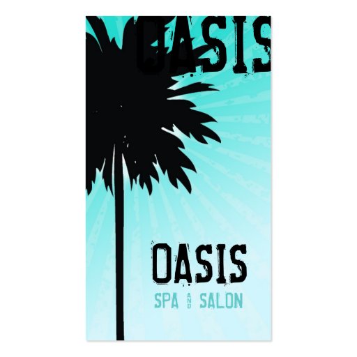 311 OASIS PALM TREE BLUE TOO BUSINESS CARDS (front side)