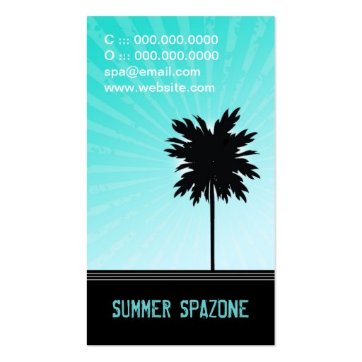 311 OASIS PALM TREE BLUE TOO BUSINESS CARDS (back side)