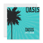 311-Oasis Palm Tree Gift Certifcate | Turquoise Personalized Announcement