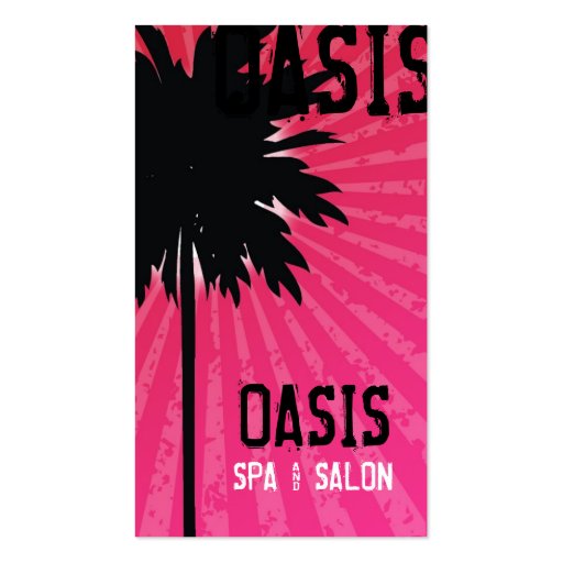 311 OASIS PALM TREE PINK BUSINESS CARDS (front side)