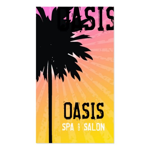 311 OASIS PALM TREE PINK TOO BUSINESS CARD TEMPLATES (front side)