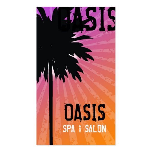 311 OASIS PALM TREE PURPLE BUSINESS CARDS (front side)
