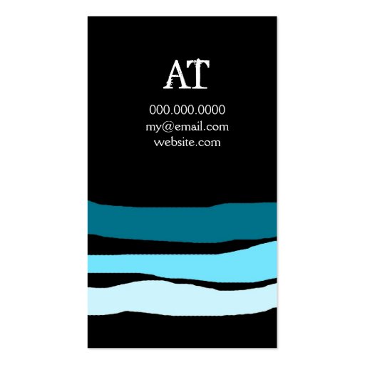 311 OCEAN BLUE STRIPES ON BLACK BUSINESS CARDS (back side)