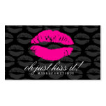 311-Oh Just Kiss it! Hott Pink | Black Business Card